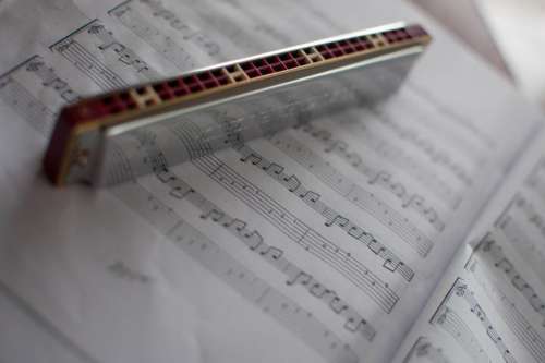 harmonica music notes book instrument