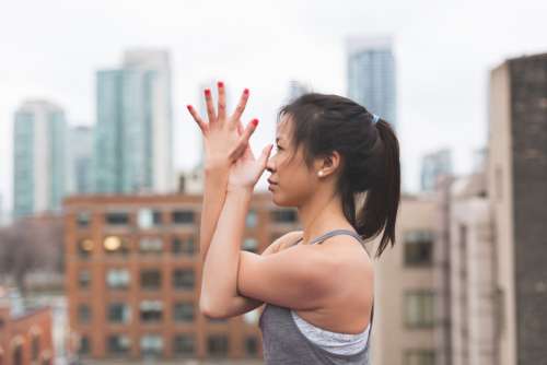 asian woman yoga workout training
