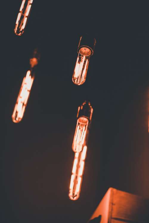 vintage filament lightbulb hang ceiling