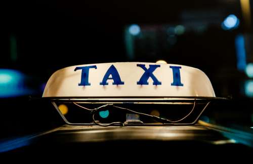 taxi sign neon car vehicle