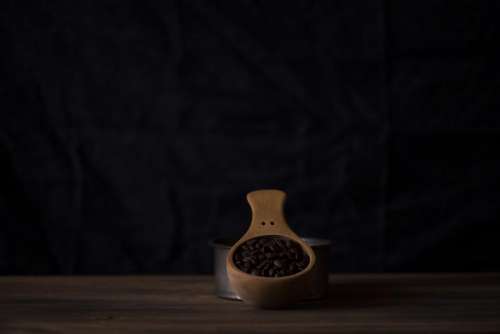 dark room table wooden scoop