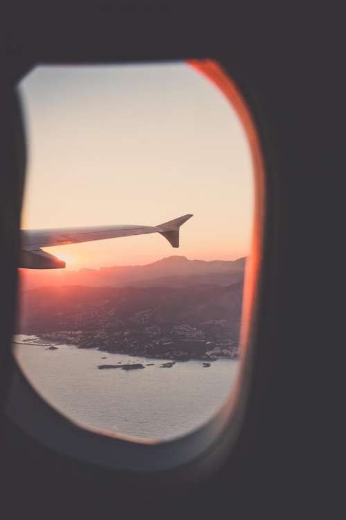 window airplane travel trip sky