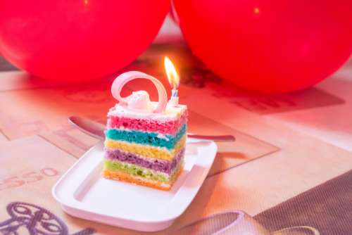 cakes candles brithday birthday cake rainbow cake