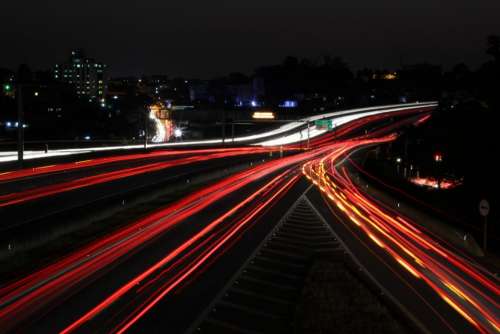 freeway road street dark night