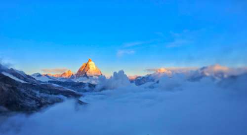 Matterhorn clouds sky nature view