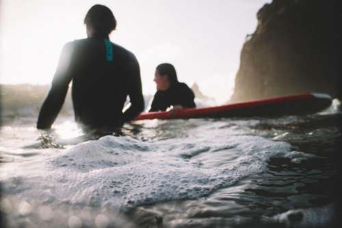 friends people girl guy surfing