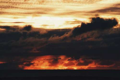 sunset dusk sky clouds