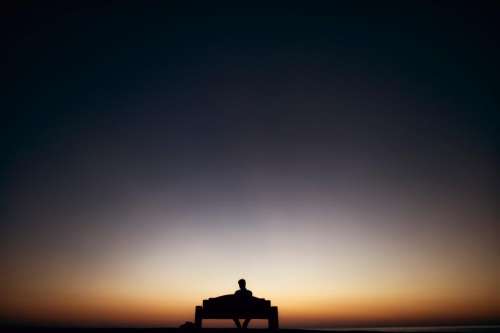 silhouette sun sunrise alone people