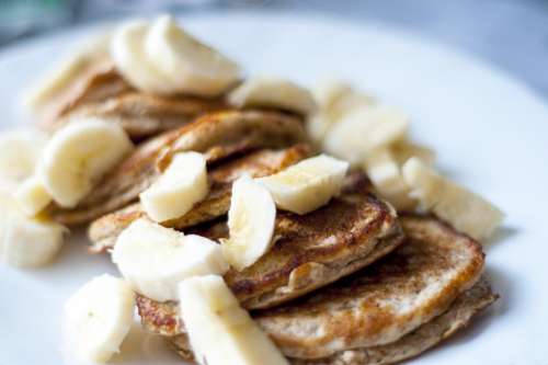breakfast pancakes bananas food morning