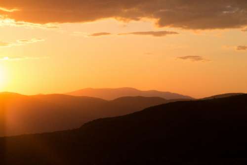 golden mountain sunset hills nature