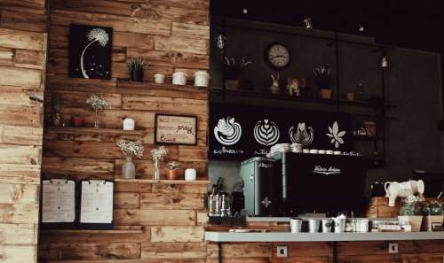 vintage decor coffee shop clock