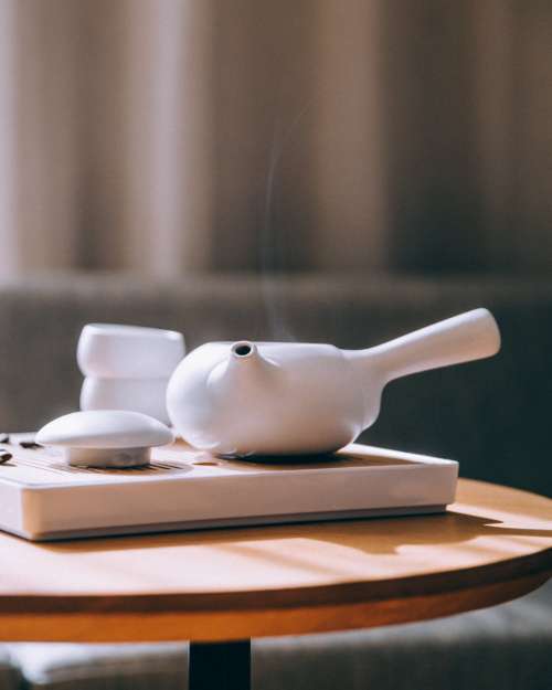 hot teapot table drink morning