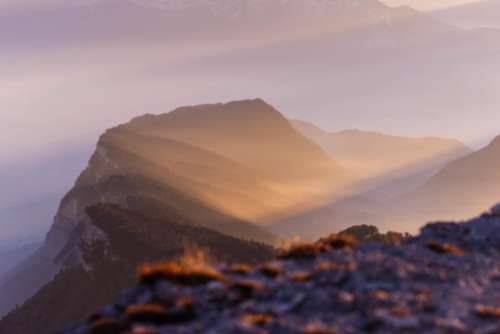 mountain highland blur sky summit