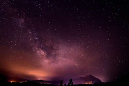 nature sky clouds night constellations