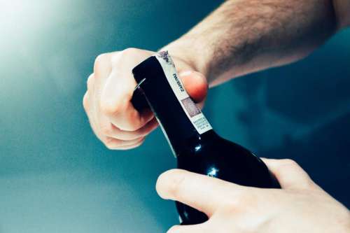 wine bottle alcohol drinks hands