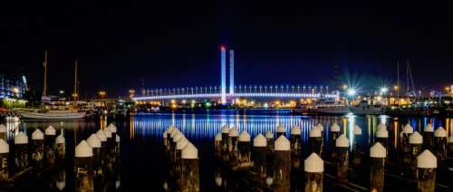 landmark architecture city lights dock