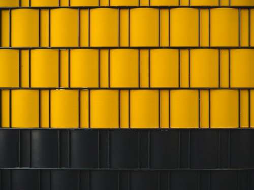 yellow black wall design architecture