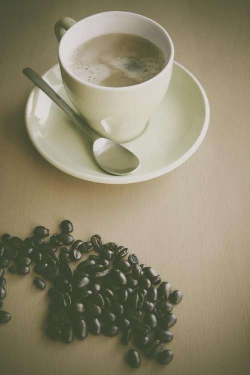 coffee hot drink bean spoon