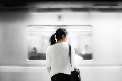 subway metro station transportation girl