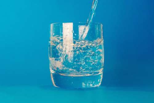 glass water drink blue