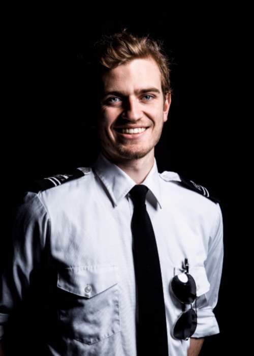 portrait pilot captain uniform male