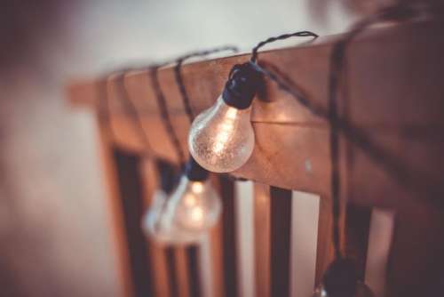 wooden furniture wire light bulb