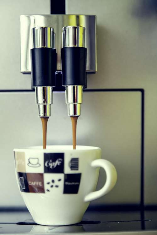 espresso machine coffee drink white