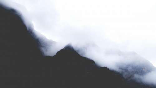 mountain highland valley landscape fog