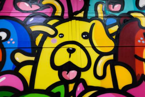 colorful graffiti art urban paint