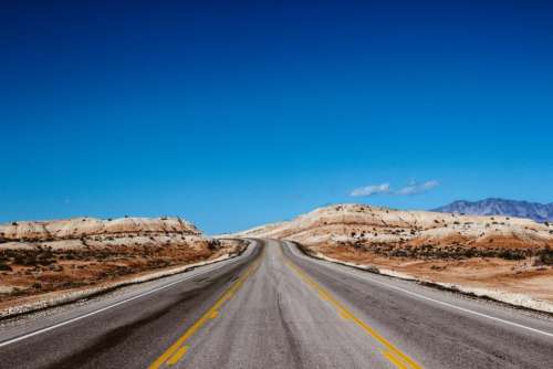 highway road pavement desert nature