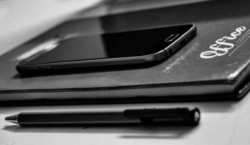 mobile phone gadget notebook black and white