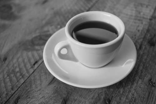 espresso coffee cup black and white
