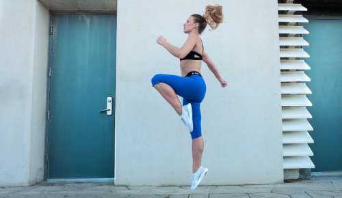 sport warm-up woman lycra jump