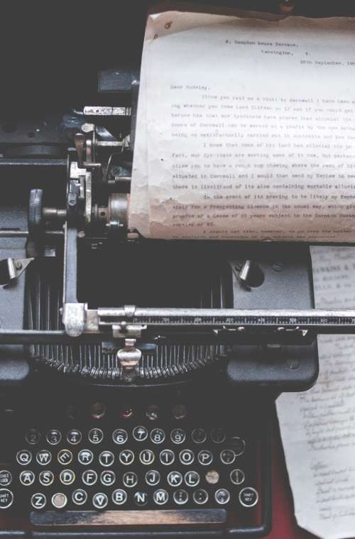 letter typewriter vintage typography communication