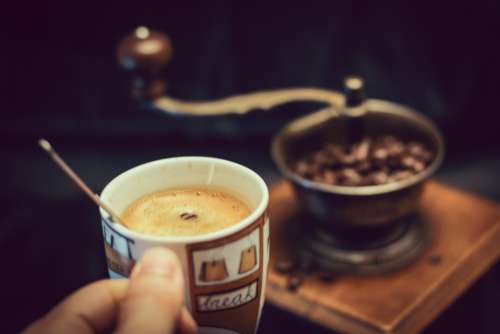 fresh espresso coffee grinder beans