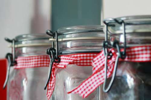 jar bottle glass ribbon
