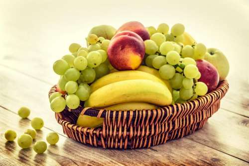 fruit basket table food banana