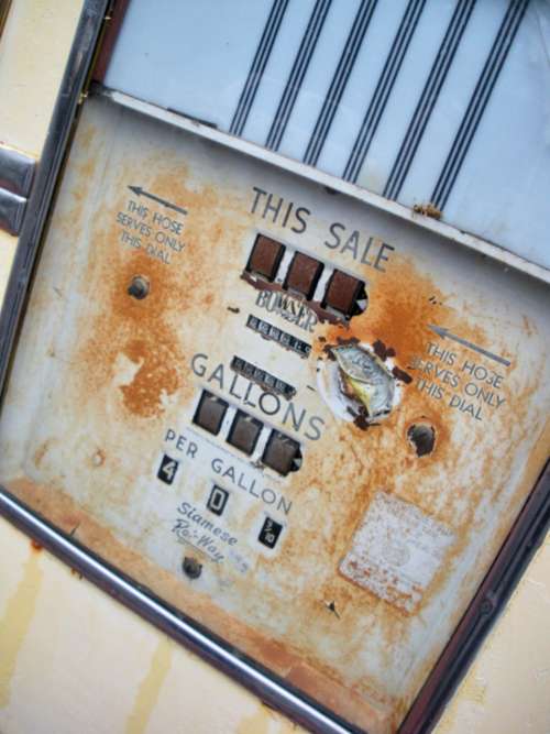 vintage gas pump rusty antique