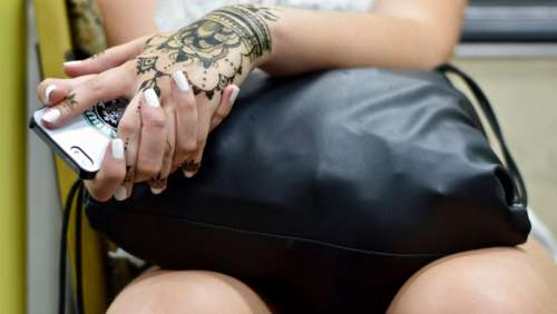 tattoos girl woman hands nail polish