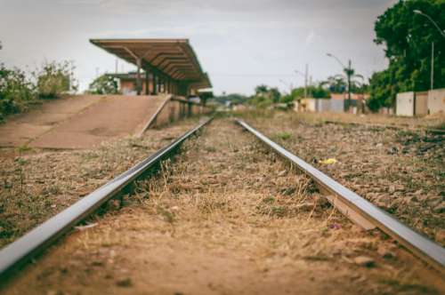 abandoned train station transport tracks