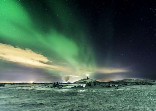 winter aurora snow aurora borealis northern lights