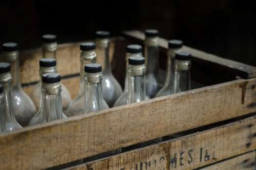 vintage crate glass bottles beer
