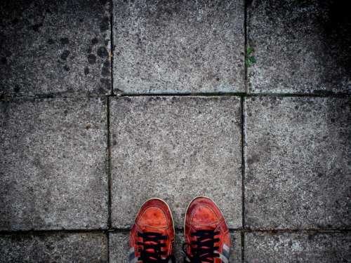 pavement ground red shoes lifestyle