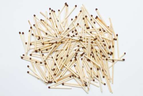 match sticks light wood spark