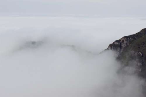nature mountain smoke fog white