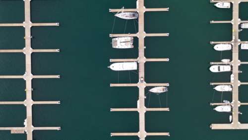 aerial boats water marina sea