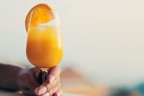 orange juice orange slice glass