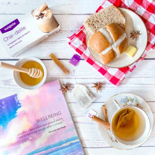 chai tea mindfulness meditation hot cross bun