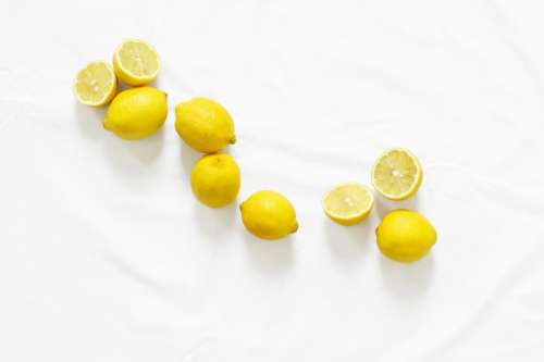 lemons fruits food yellow white