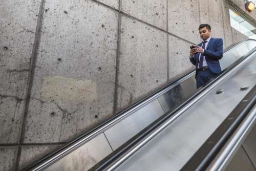 people man formal escalator wall